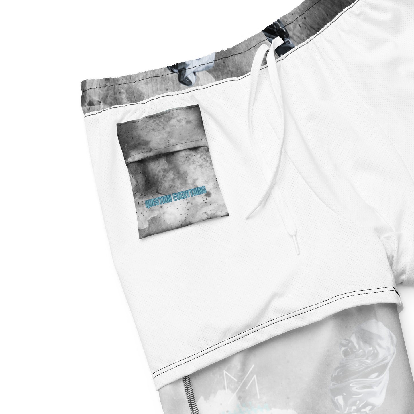 Question everything swim trunks
